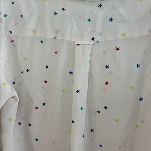 Rails rainbow star print silk blouse button down blouse - Picture 4 of 5